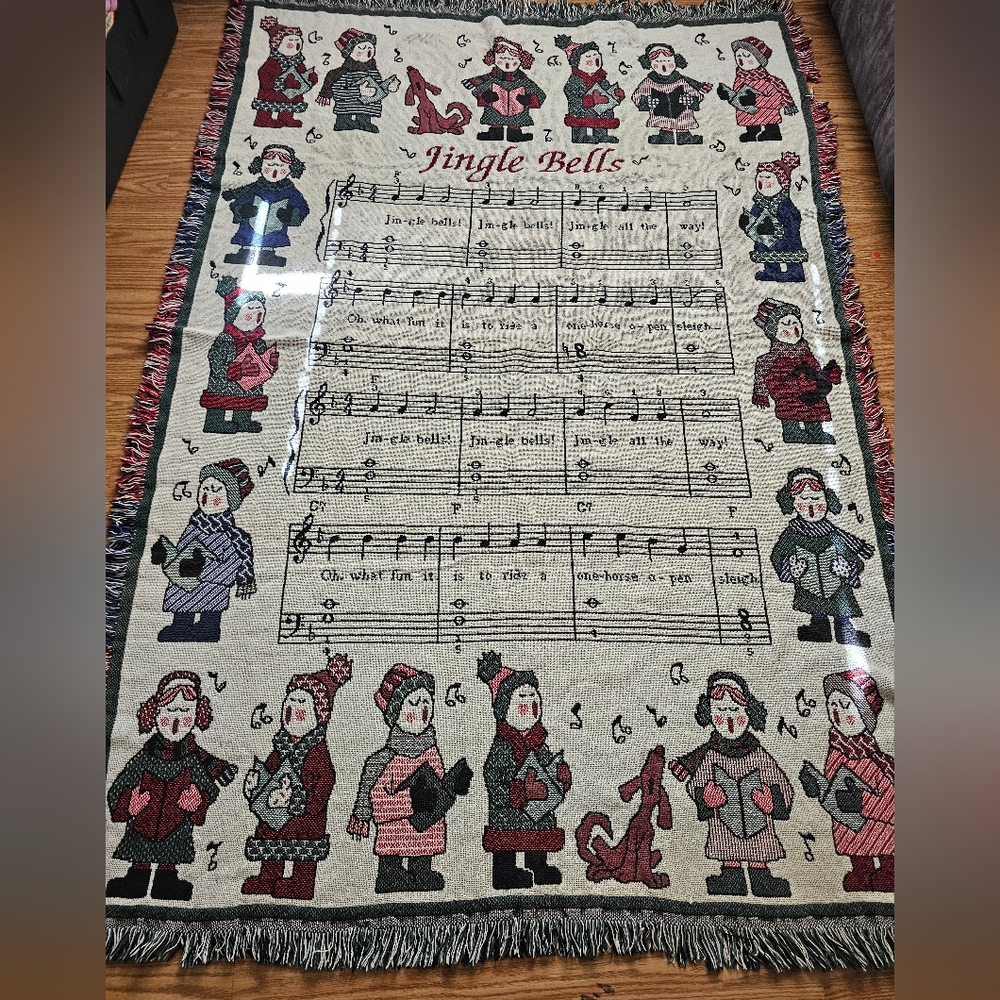 Goodwin Weavers Throw “Jingle‎ Bells” Made In USA 65" x 45"